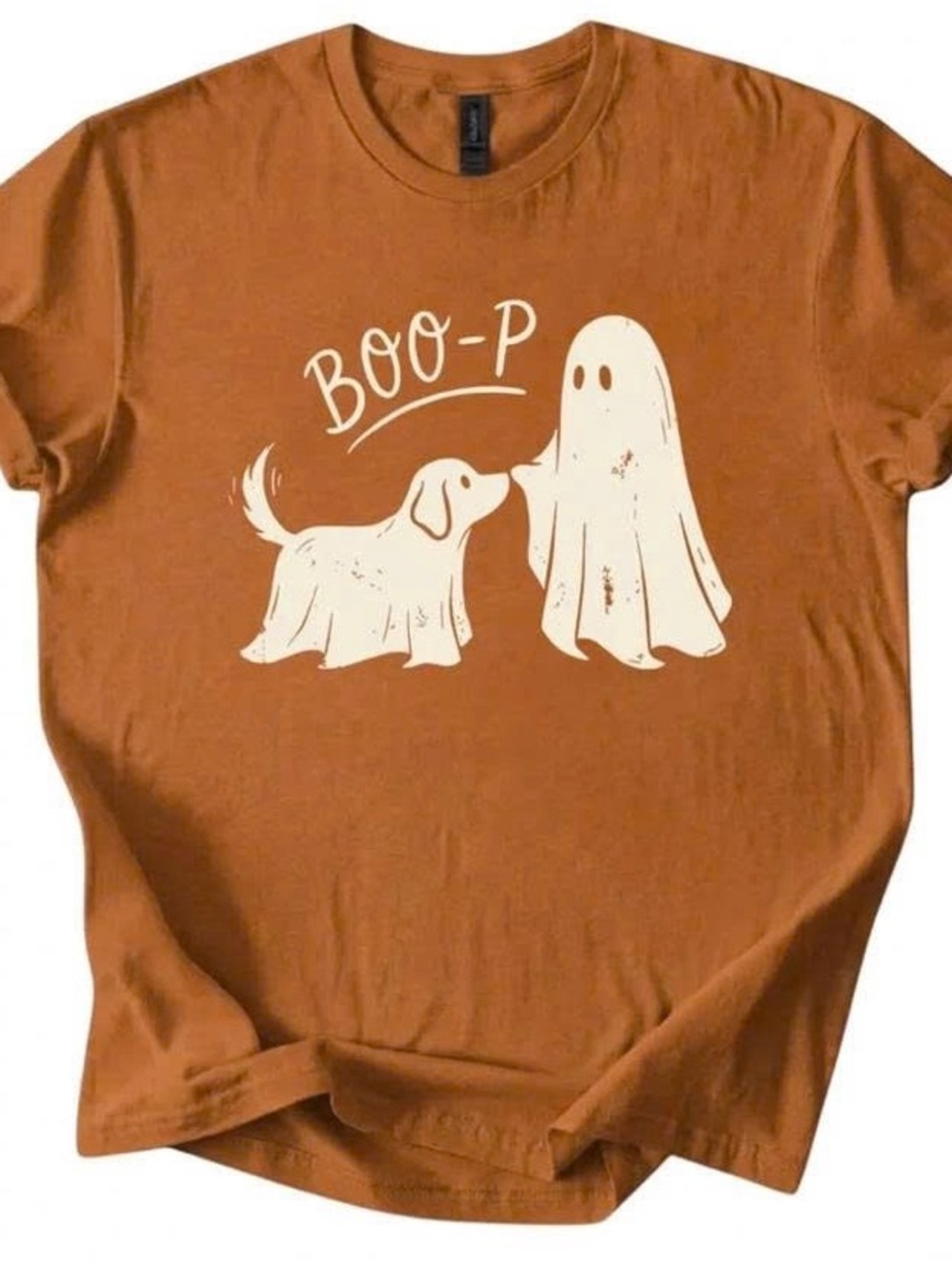 Rust Orange 'Boo-P' Dog & Ghost Graphic Tee